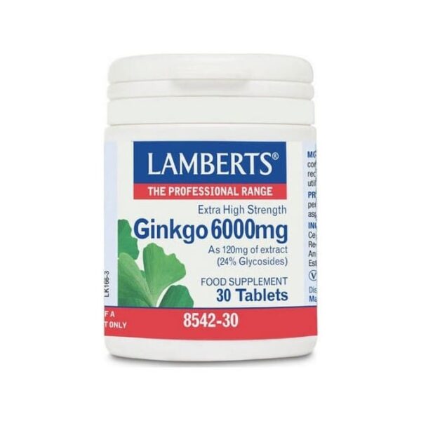 Lamberts Ginkgo Biloba 6000 mg 30 ταμπλέτες