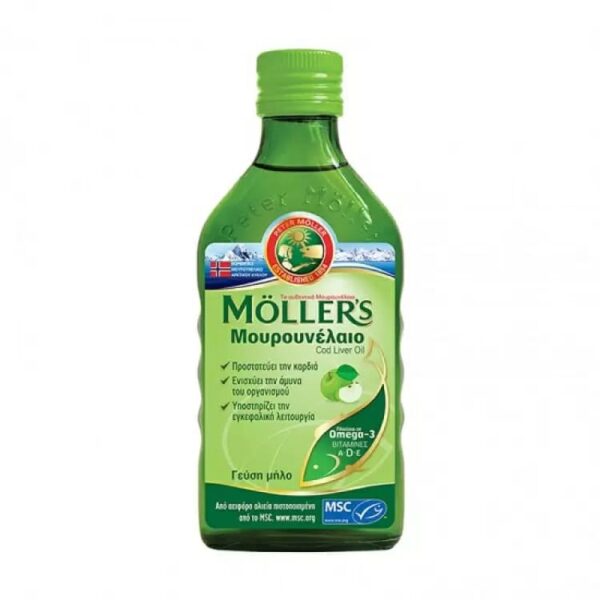 Moller’s Μουρουνέλαιο με γεύση μήλο 250ml
