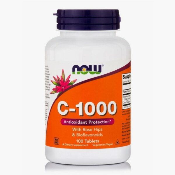 Vitamin C 1000 with Rose Hips & Bioflavonoids – NOW Foods 100 ταμπλέτες