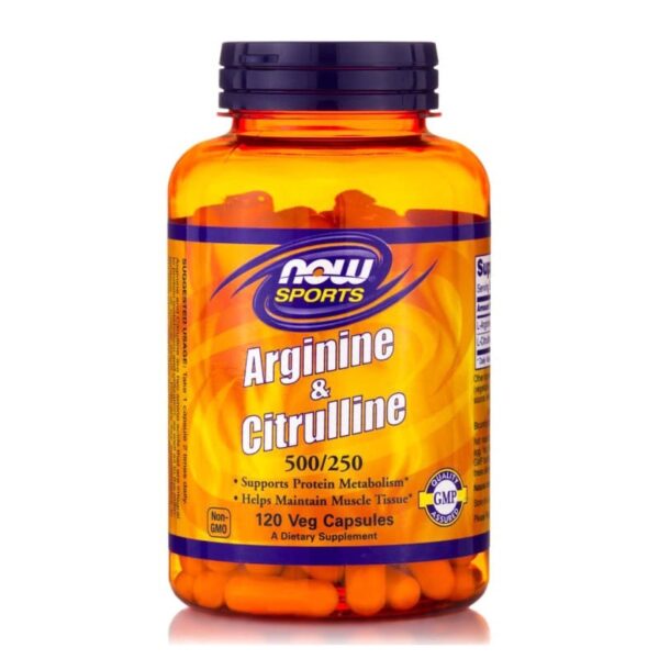 Arginine & Citruline 500/250mg – NOW Foods 120 κάψουλες